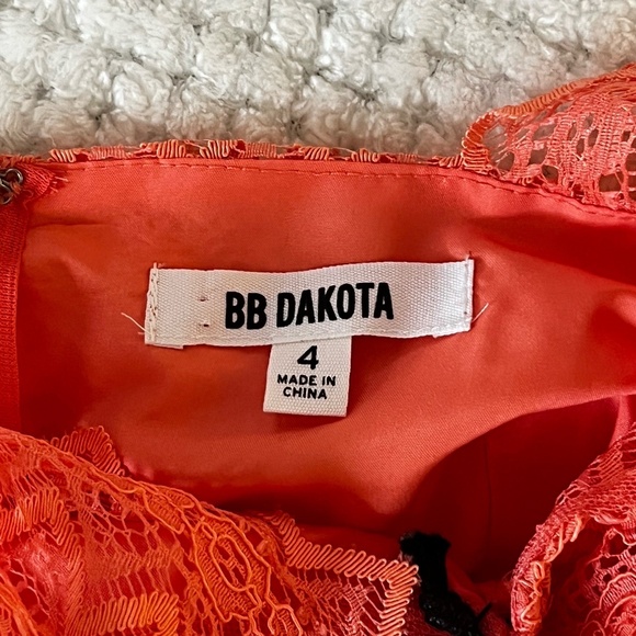 BB Dakota Womens Dress Renley Lace Fit Flare Dress Size 4 Coral Sleeveless NWT - Picture 9 of 14